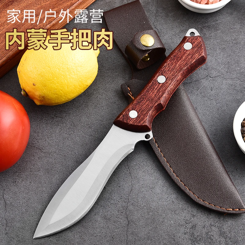 （福利）内蒙古手工木柄手把肉烧烤吃肉露营户外家用分割肉专用刀