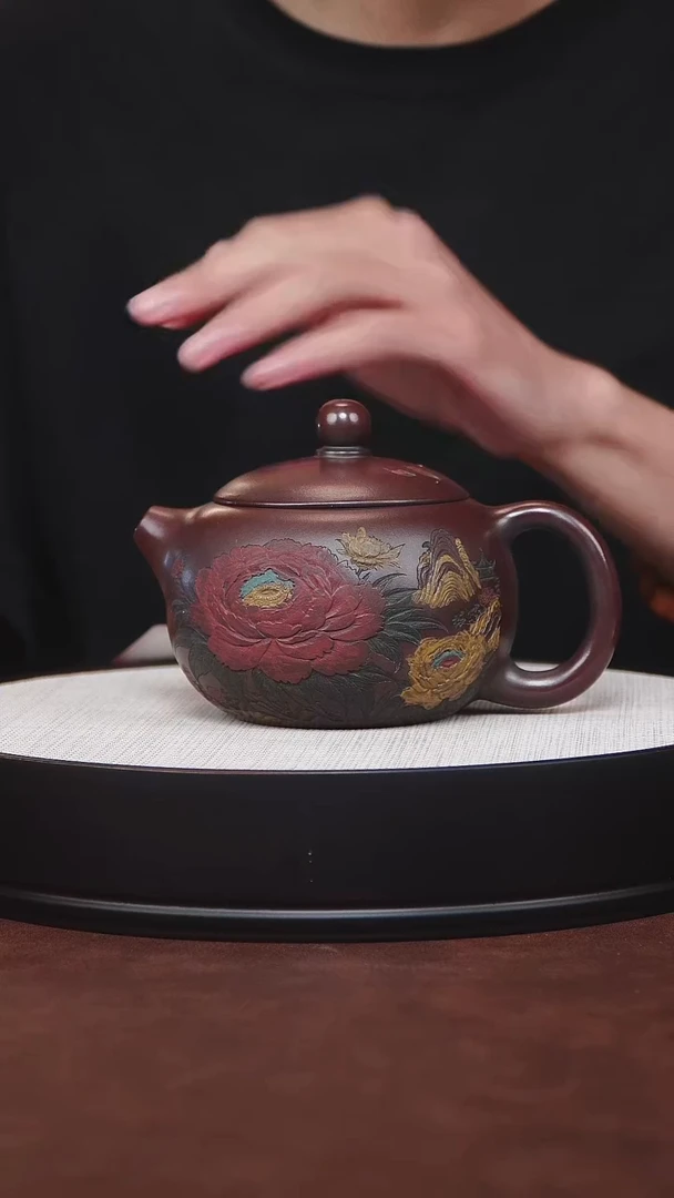 茶杯紫砂西施彩陶刻