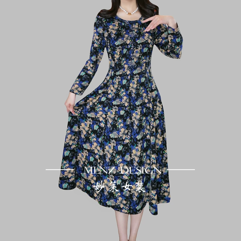 【妙莱 梨花香】2025春季新款轻奢优雅设计感显瘦减龄连衣裙M10316