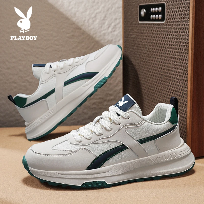 PLAYBOY/花花公子时尚休闲鞋2025新款男士百搭厚底跑步阿甘运动鞋