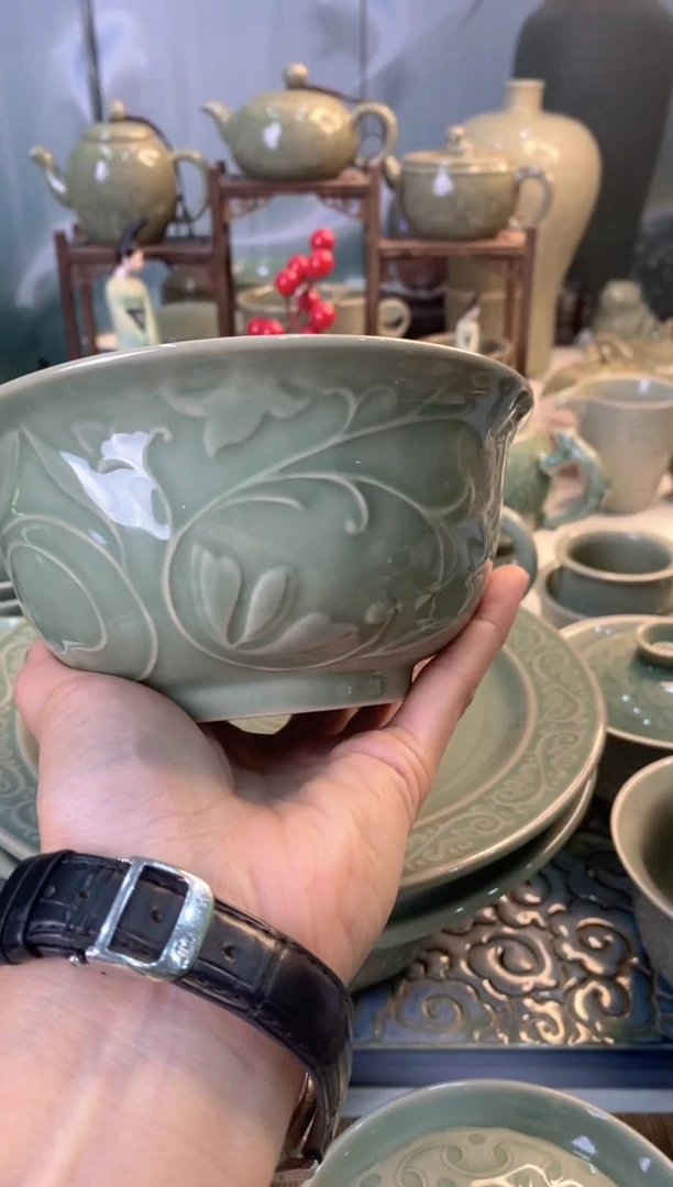 耀州窑残次处理5.5英寸玉兰碗b000022】4个