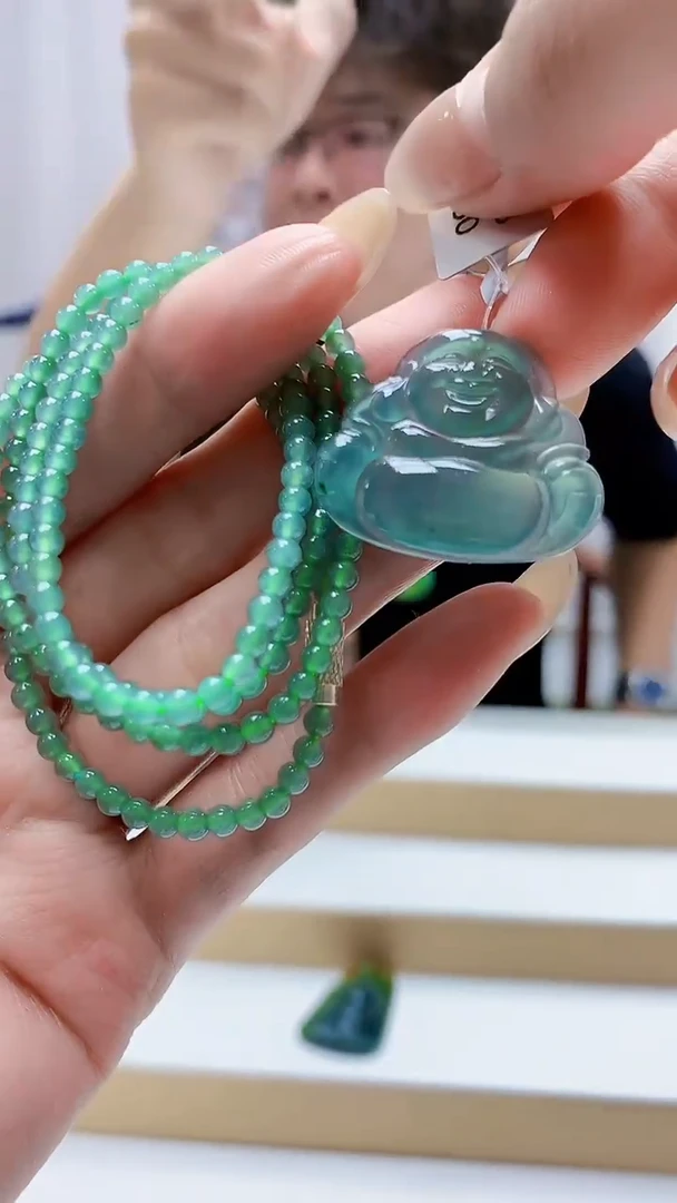 未镶嵌定制翡翠4688MM-毛货挂件169赠珠链