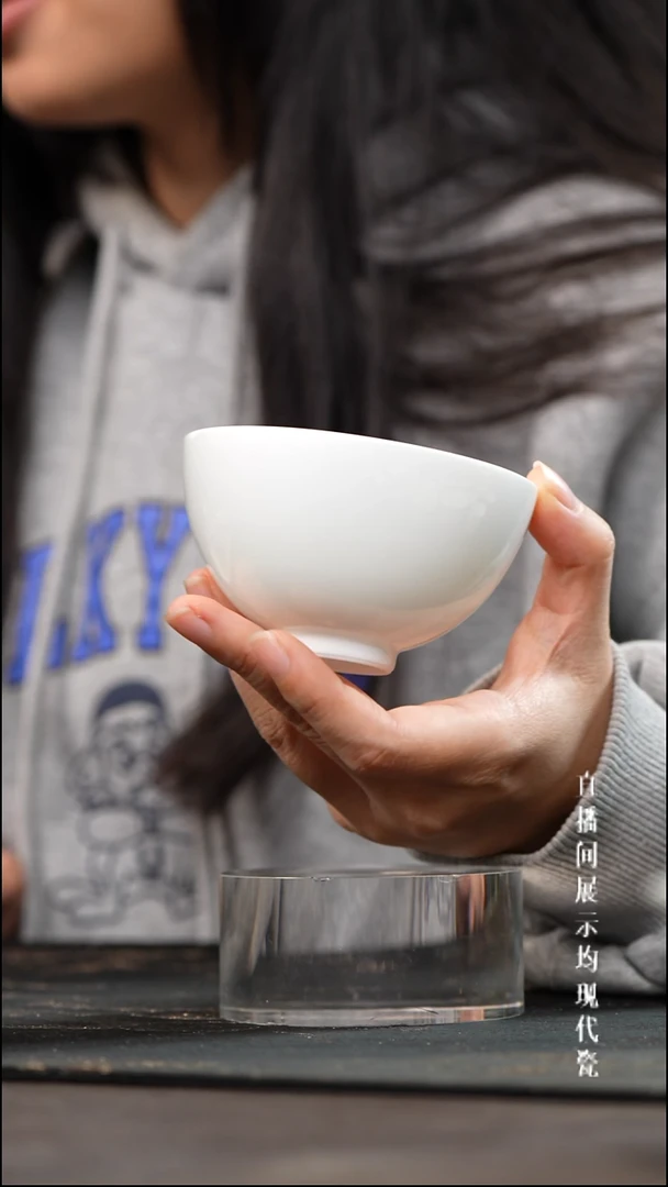 景德镇高白泥鸡心杯