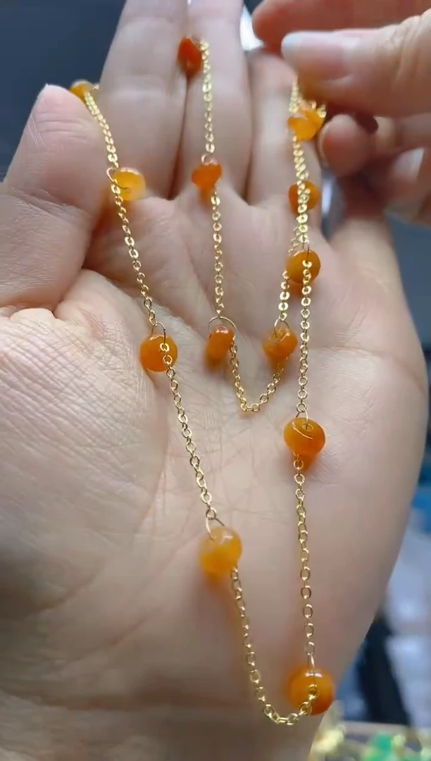 翡翠合金耳饰0472翡翠锁骨链