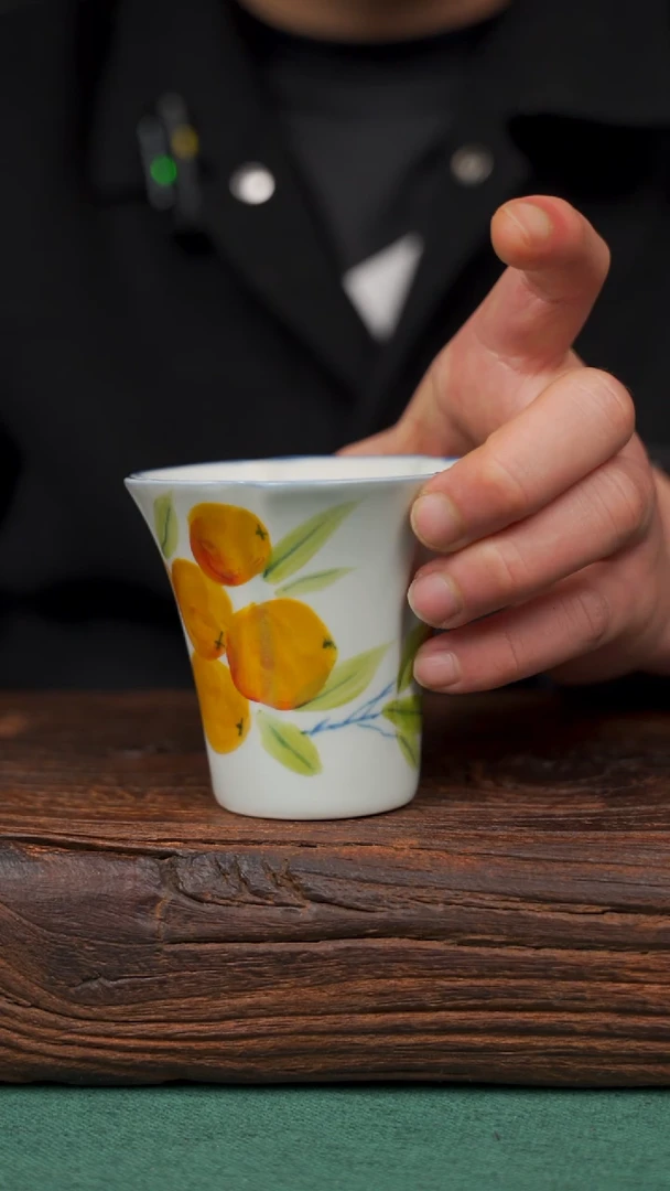 瓷片26寻一缕瓷香杯釉下手工手绘瓷器