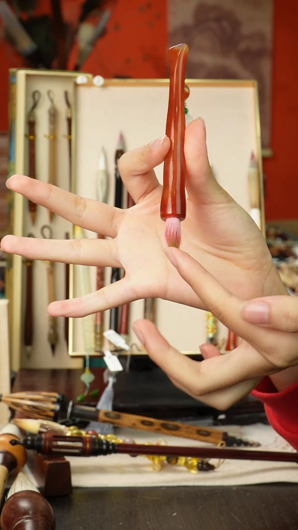 孤品高货毛笔链接 清水试笔 蘸墨不退