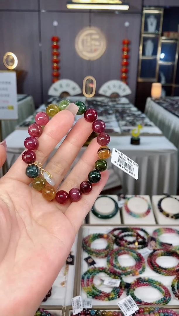 未镶嵌老矿碧玺单圈手串10mm+碧玺hon多样性发一条