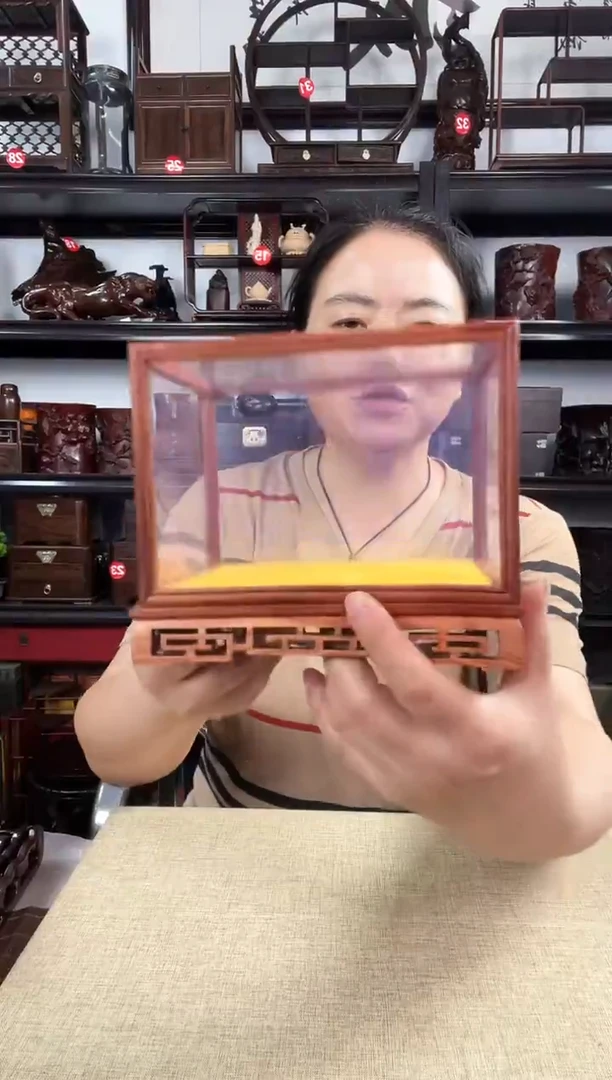 木新玻璃罩老李红木工艺品