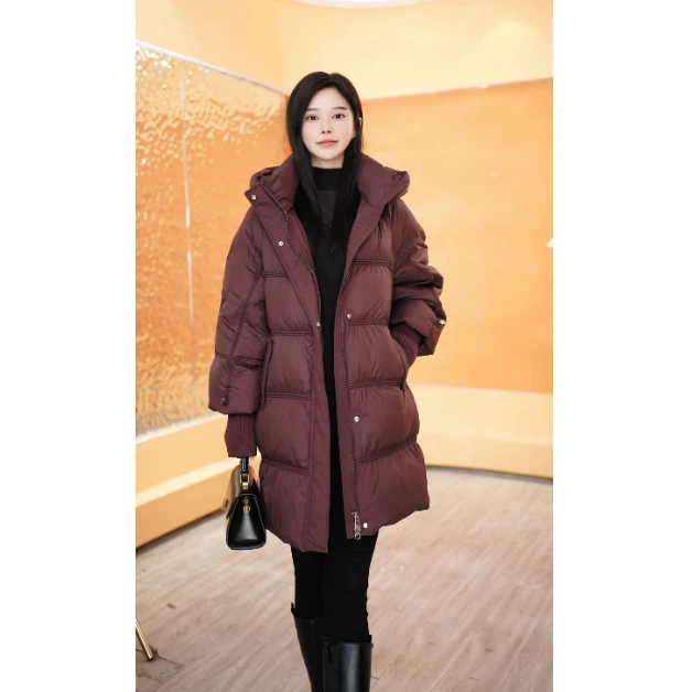 【奈娅定制】D390洋气羽绒服女2024新款保暖加厚羽绒外套女