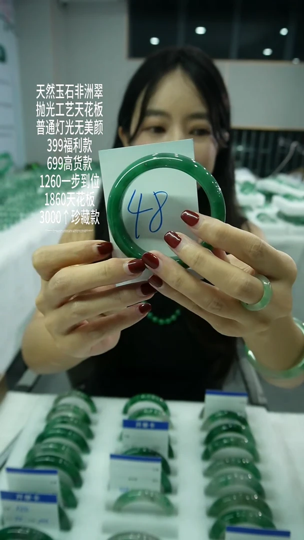 石英质玉（非洲翠）手镯未镶嵌48