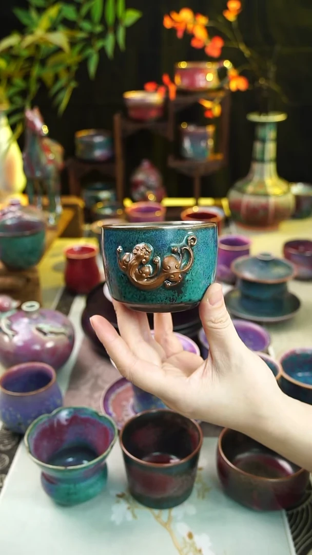 杯子钧瓷55号原矿高温钧瓷孤品收藏级