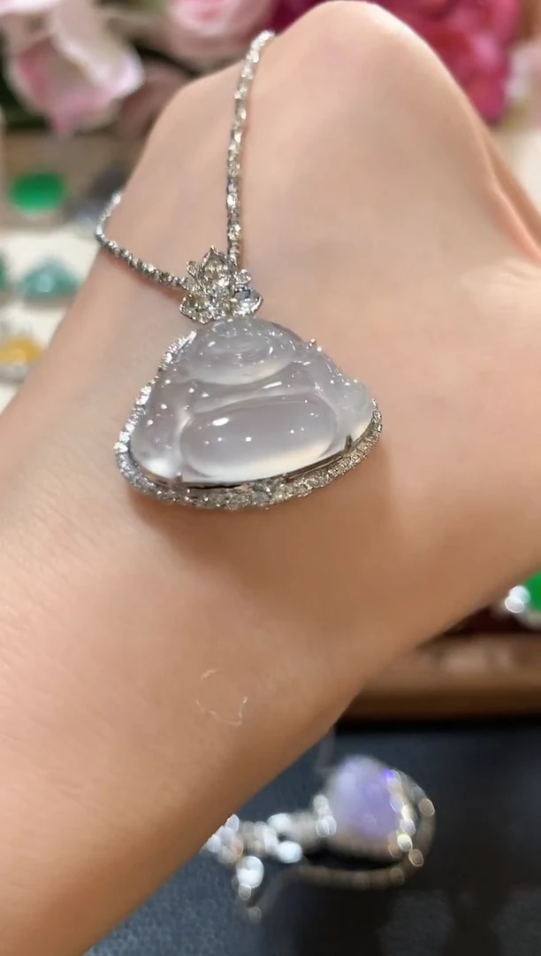吊坠(不含链)18K金镶嵌翡翠z65