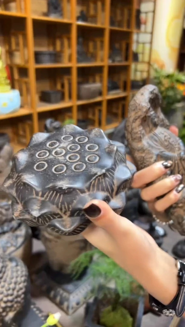 陶土【火山泥】莲蓬实心底座