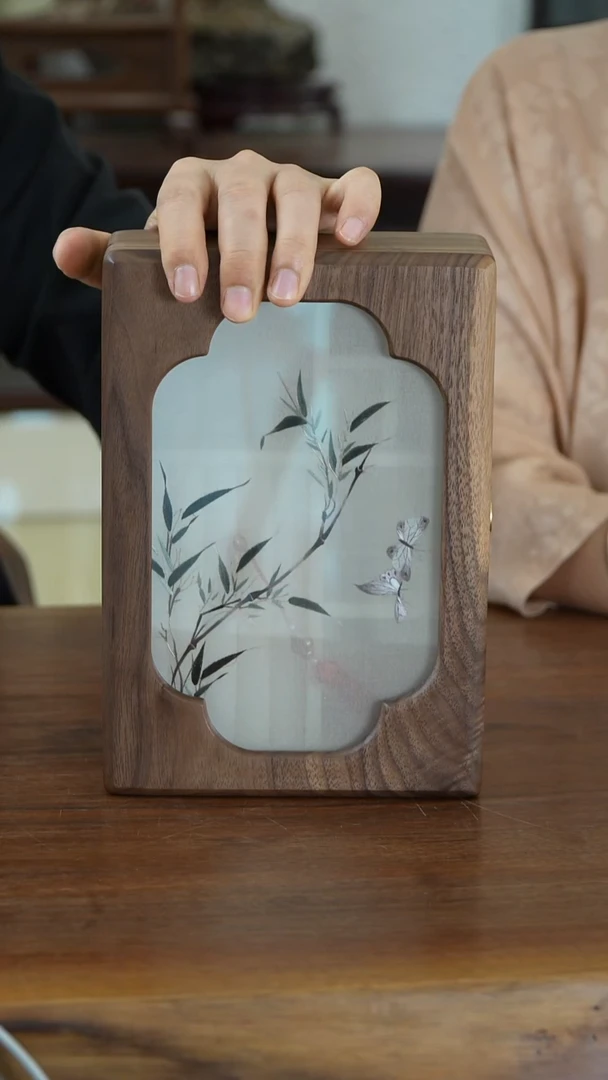 CQYCX首饰盒中号（福蝶竹运）有锁 装饰