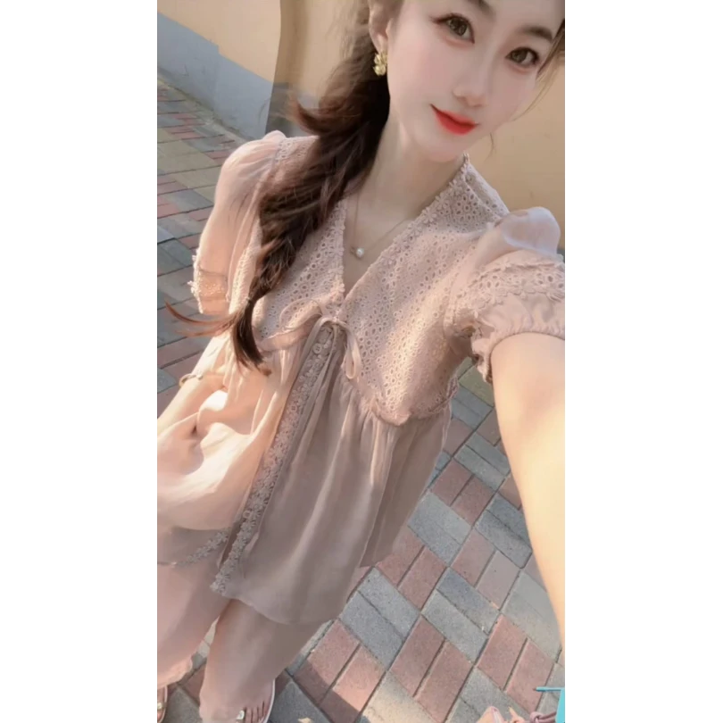 『钩花心情A』时尚气质百搭衬衫688525