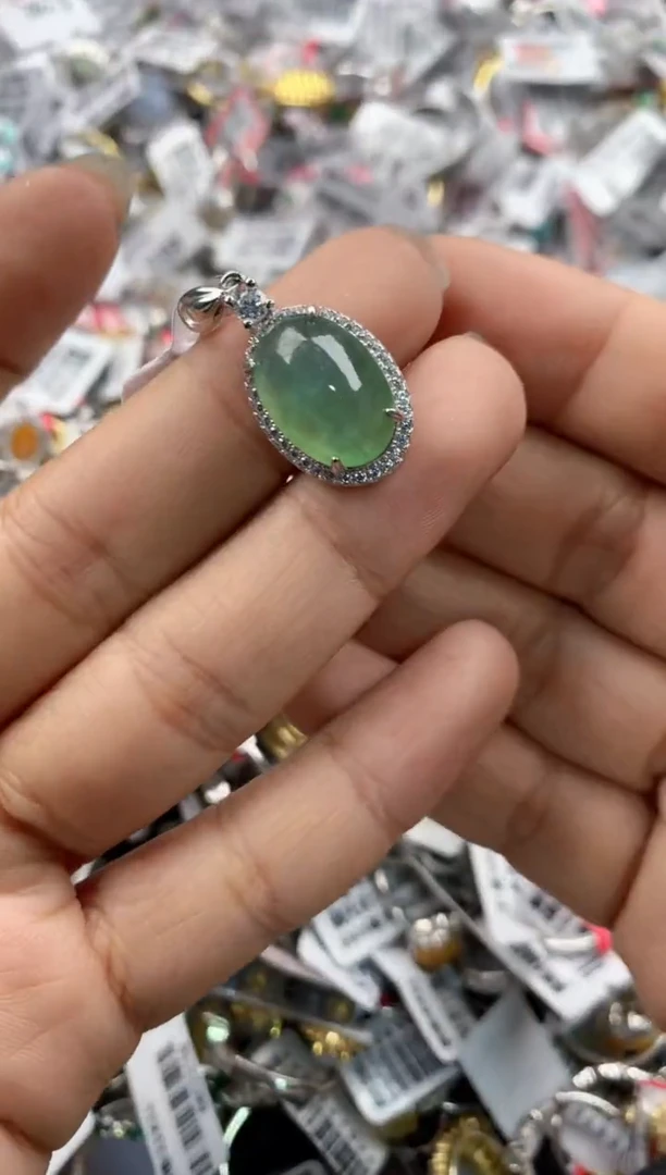 银S925镶嵌戒指翡翠141414---2