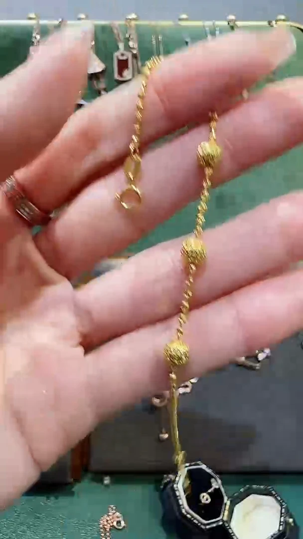 【闪购商品】18K金手链18K金爆闪珠珠手链