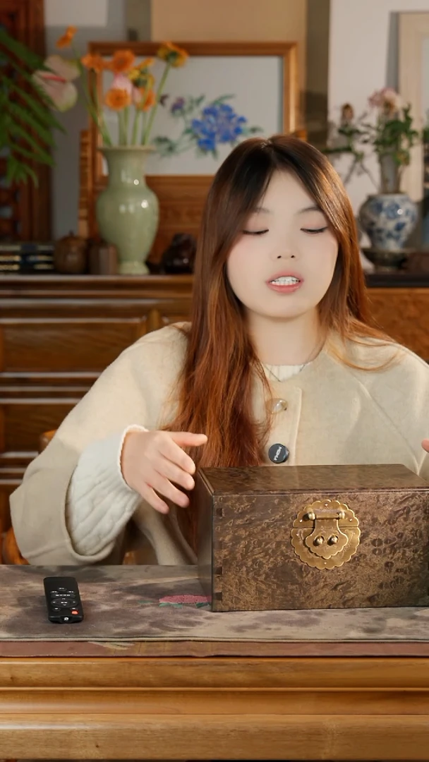 乌木类家具金丝楠木龙胆纹一木一器首饰盒