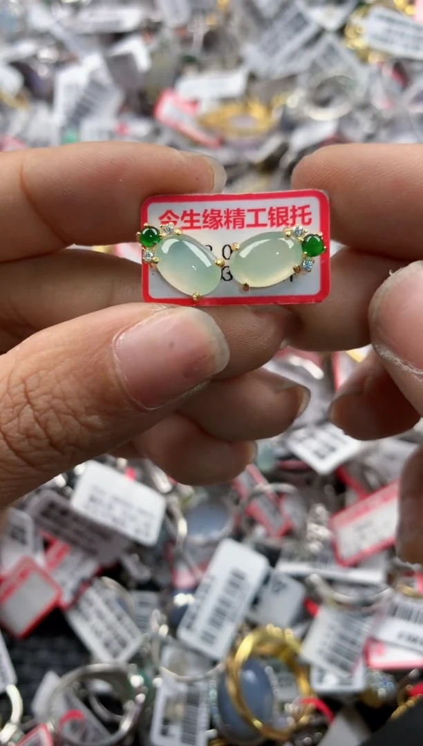 银S925镶嵌戒指翡翠16    5
