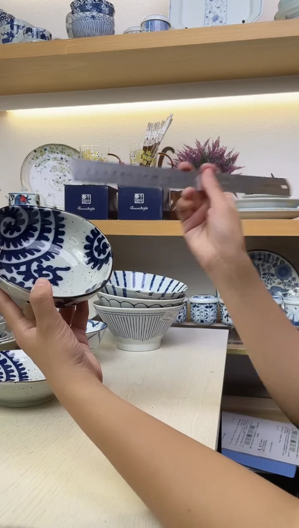 瓷片【2只】波轮唐草5.4英寸异形钵