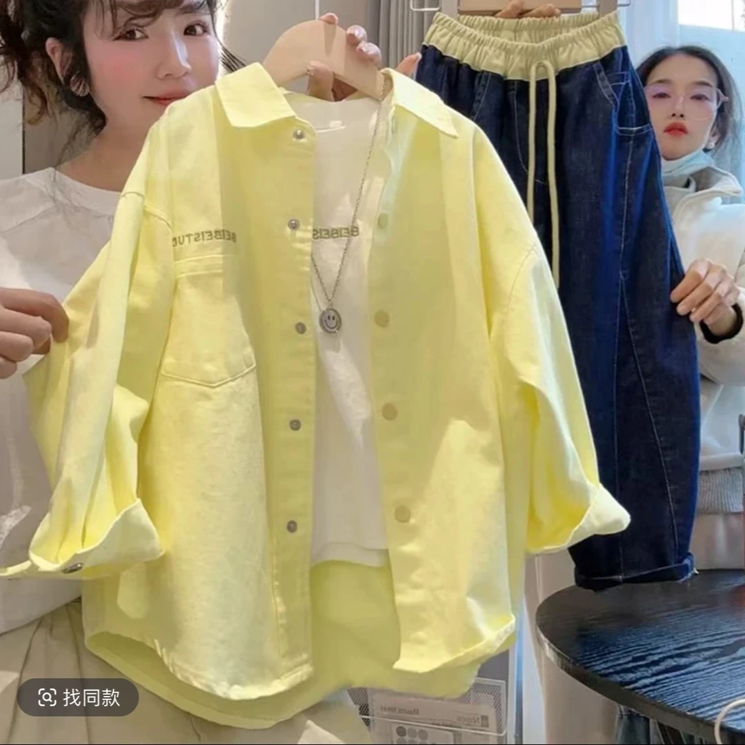 【芝士奶黄衬衫】秋季衬衫长袖春秋2025新款中大童洋气时髦秋装