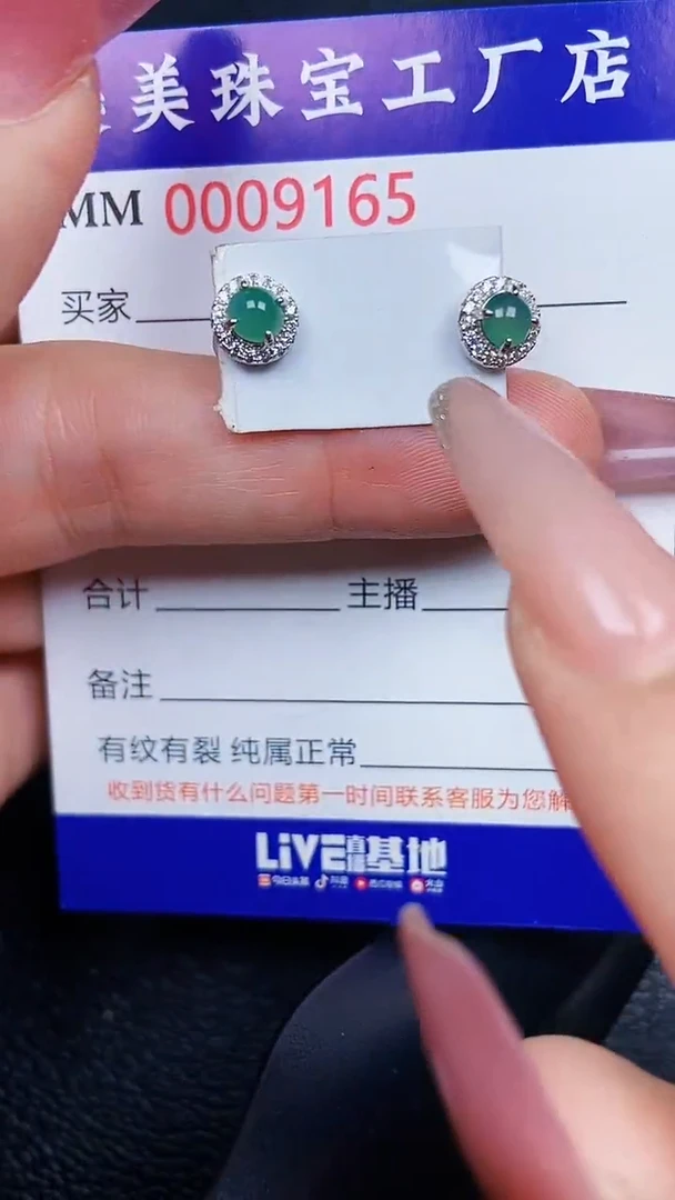 翡翠银S925镶嵌颈饰9165