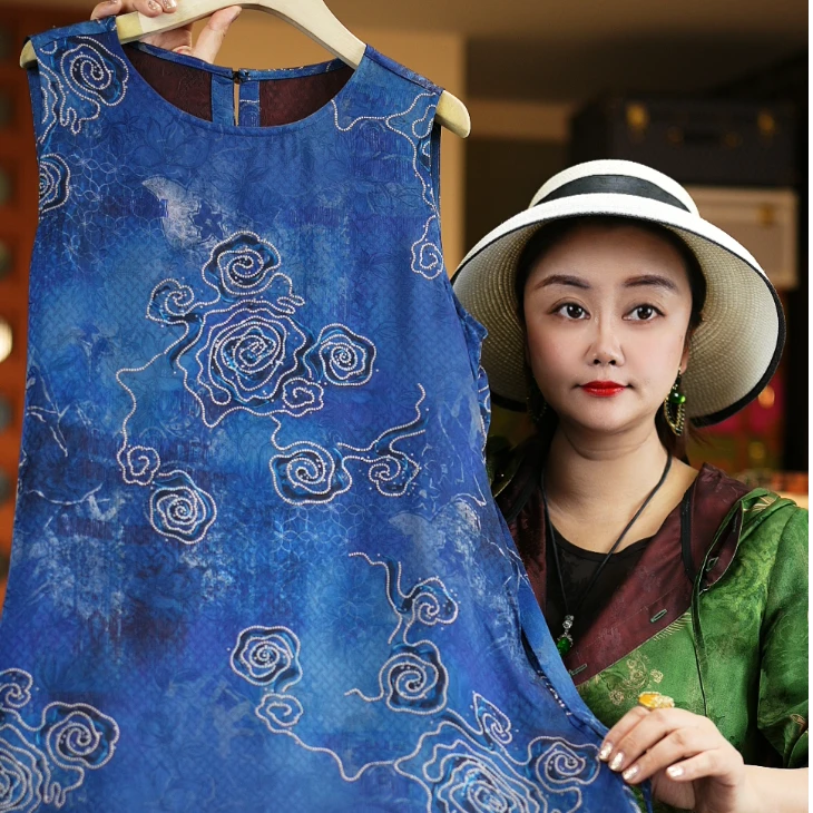 【锦悦丝府】<<非遗美学>>新中式气质国风真丝显瘦连衣裙T1441