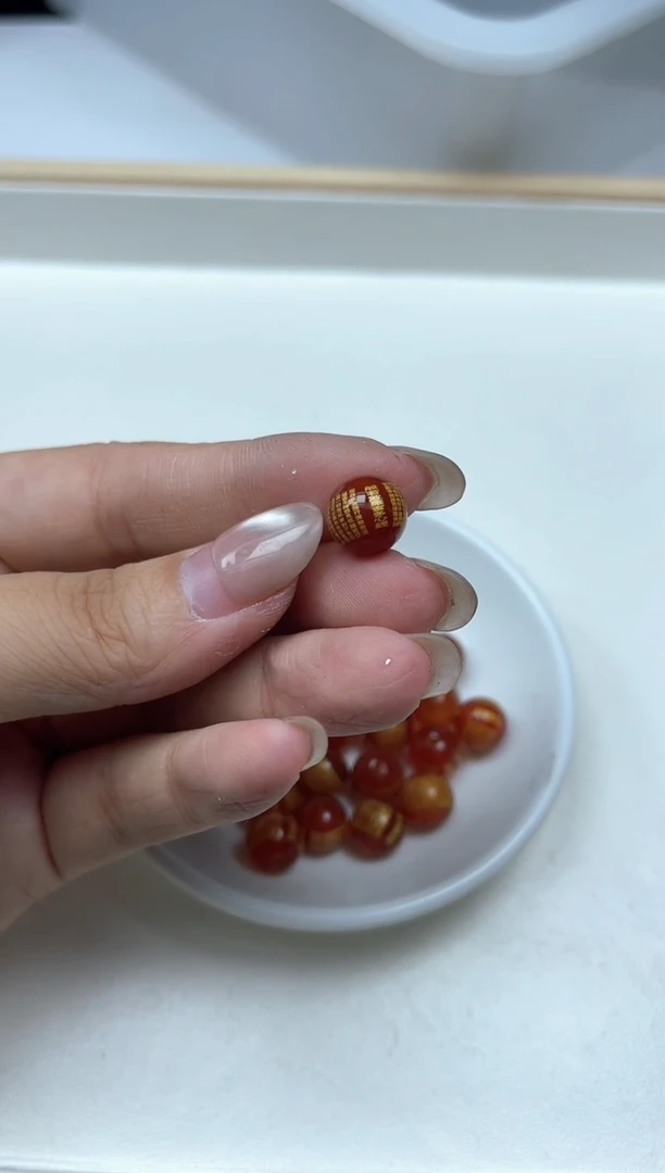 玛瑙/玉髓散珠未镶嵌B323 红玛瑙心经 10mm 5个9.9元