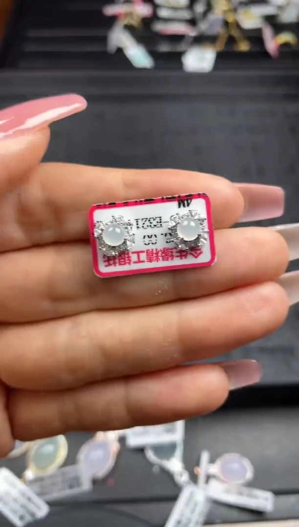 银S925镶嵌戒指翡翠天然翡翠A货