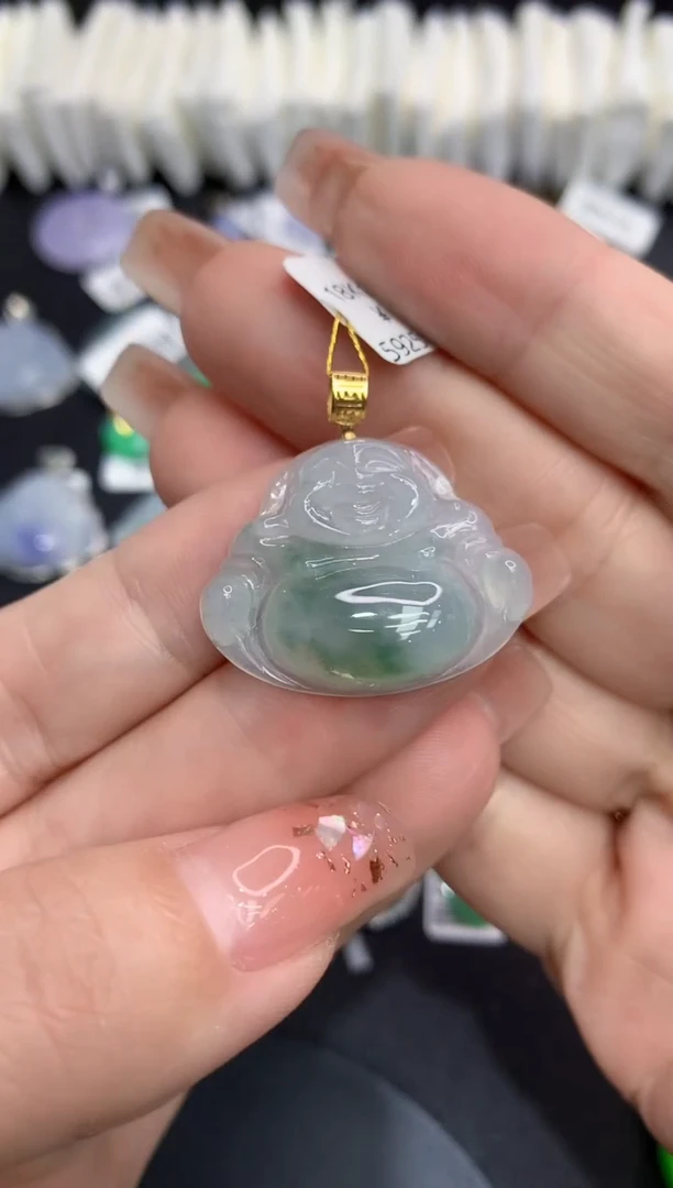 吊坠(不含链)18K金镶嵌翡翠111111111111