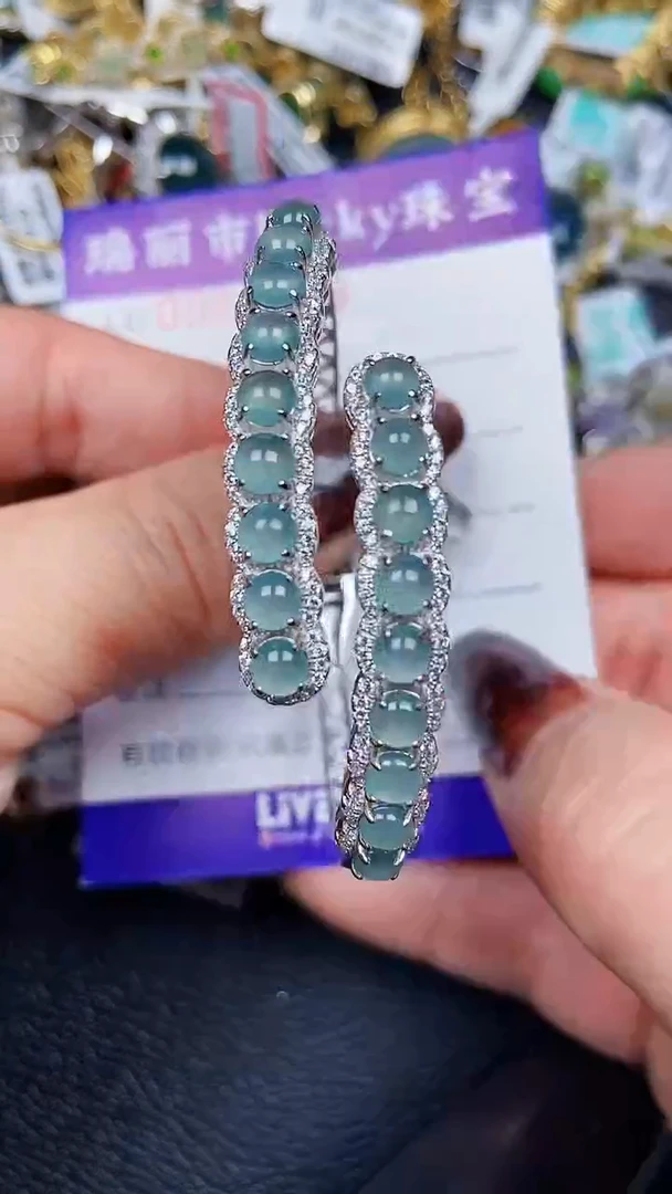 颈饰银S925镶嵌翡翠8058