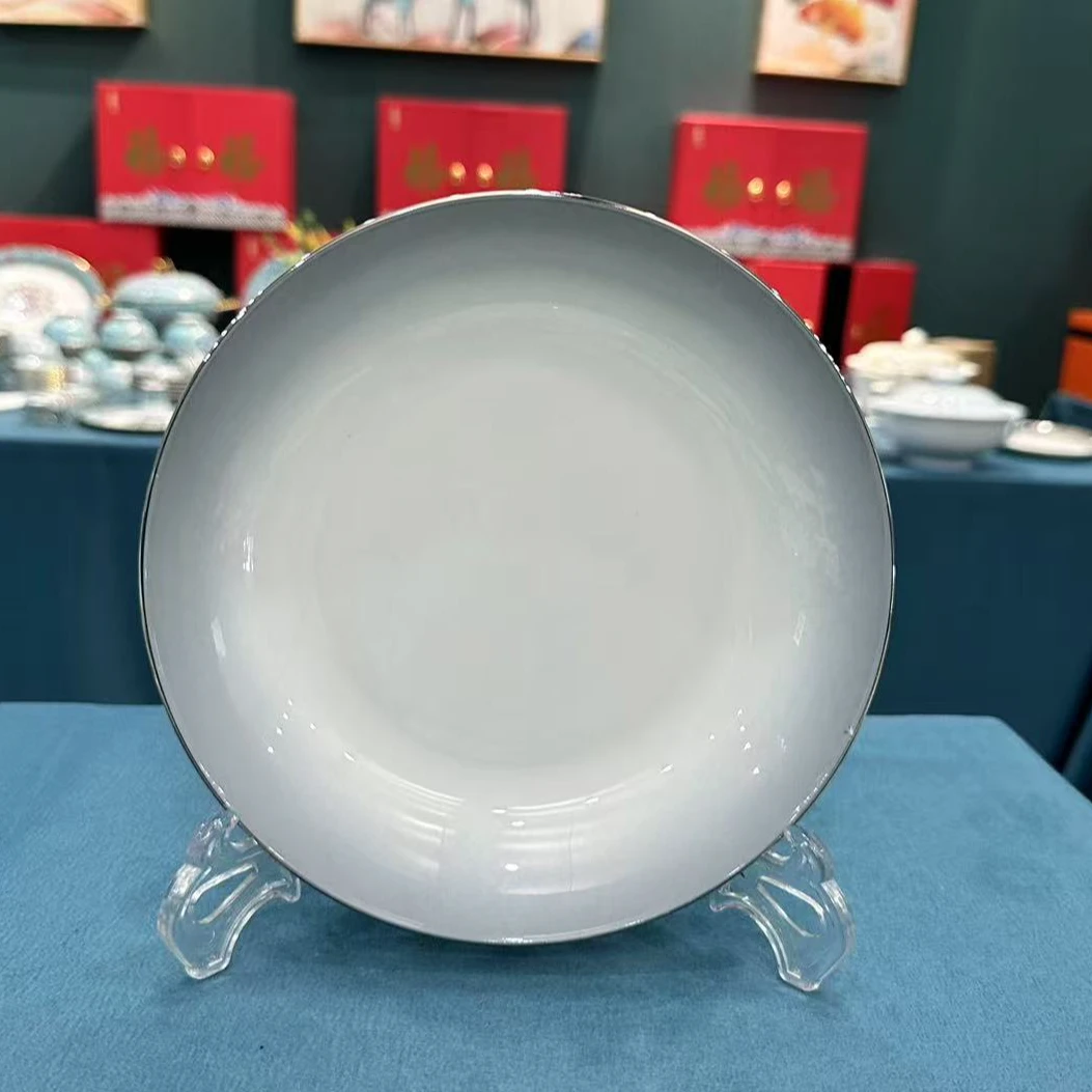 景德镇餐具【微瑕尾货】渐变灰深盘