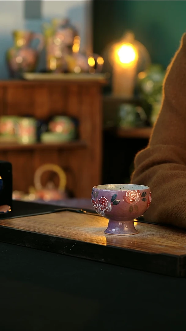 【闪购商品】杯手绘心瓷陶瓷浮力