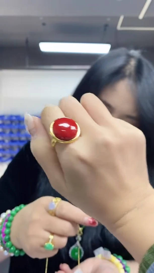 【闪购商品】玛瑙/玉髓戒指未镶嵌多样性发其一颜色微差