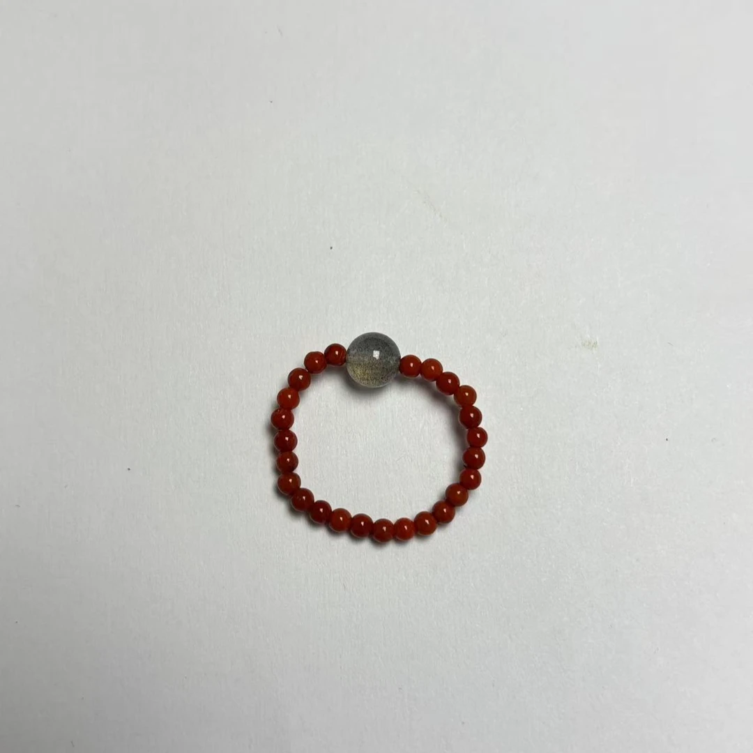 凯易福【火焰】天然南红简约时尚戒指