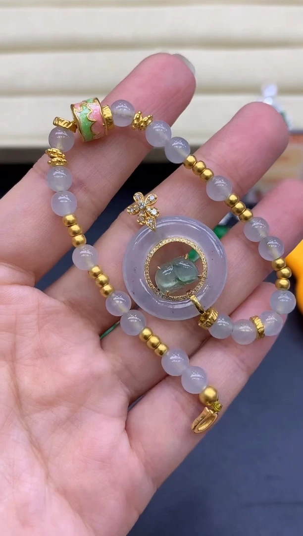 18K金镶嵌手链翡翠258-中国好珍宝