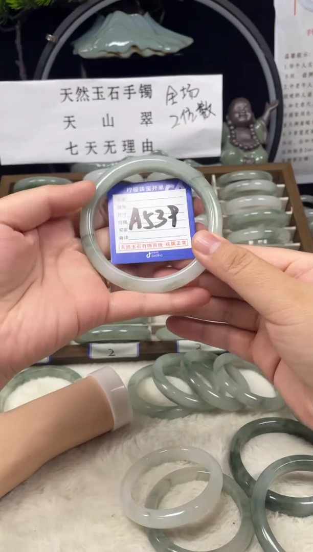 石英质玉（天山翠）手镯未镶嵌A539