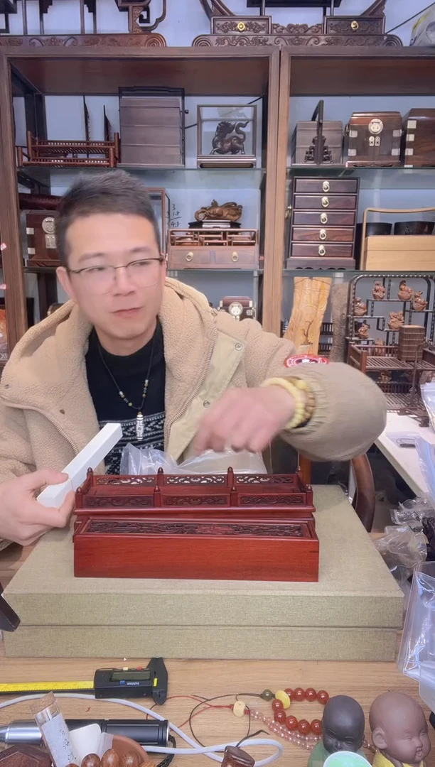 【闪购商品】乌木类书架219红酸枝带底座香盒