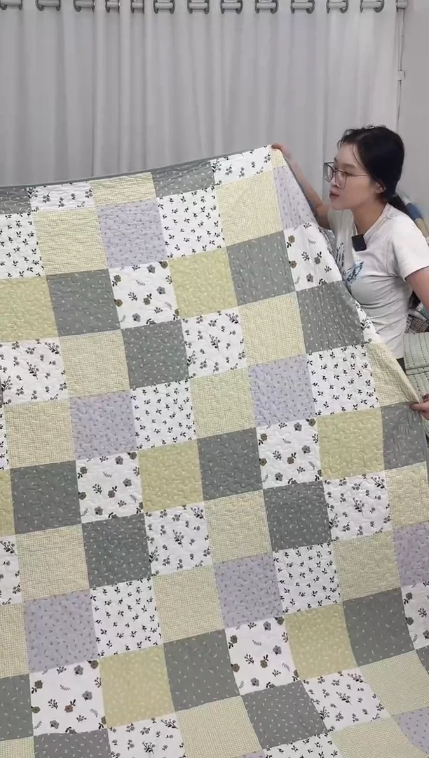 棉200*230绿灰格子