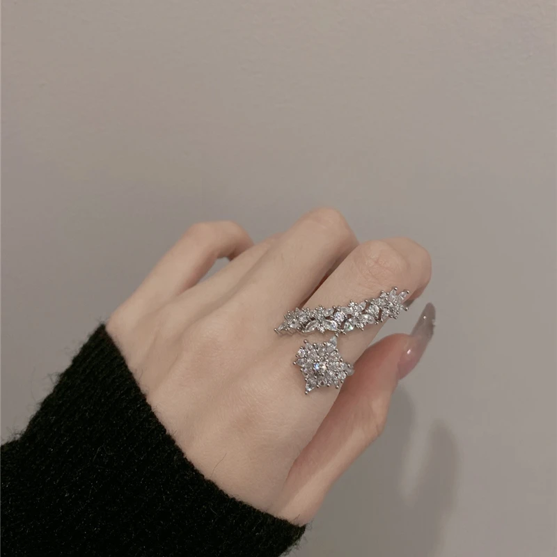 合金戒指 富家繁花戒指气质百搭高级感氛围开口戒可调节