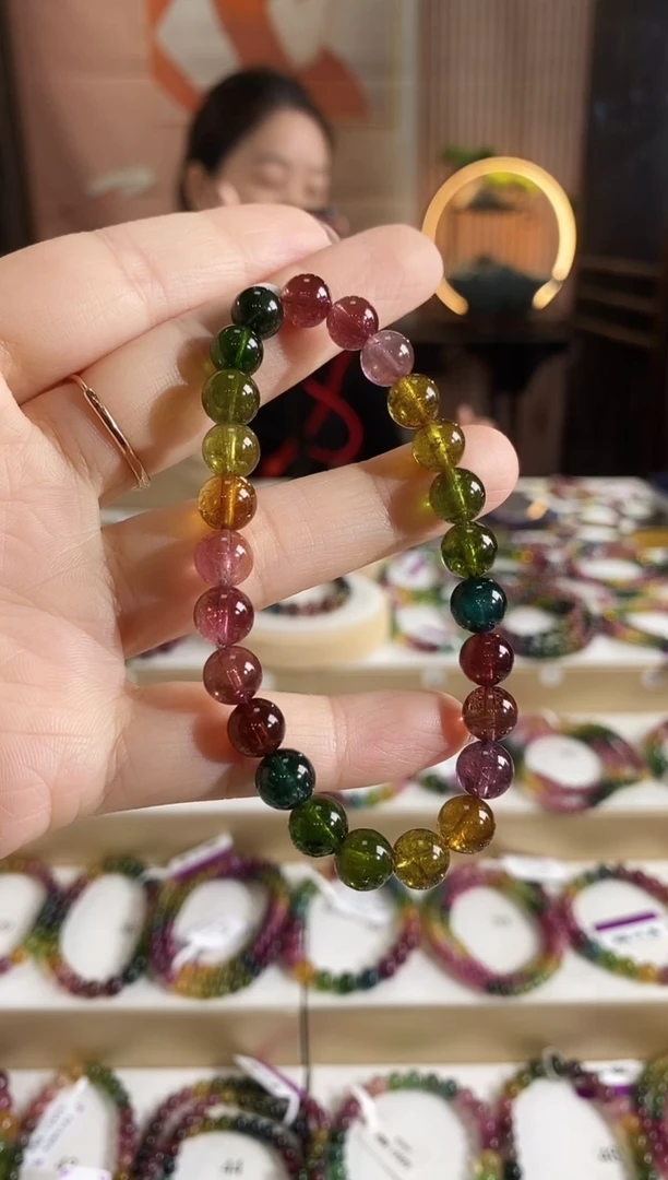 未镶嵌手链碧玺G2418单圈颜色微差发1