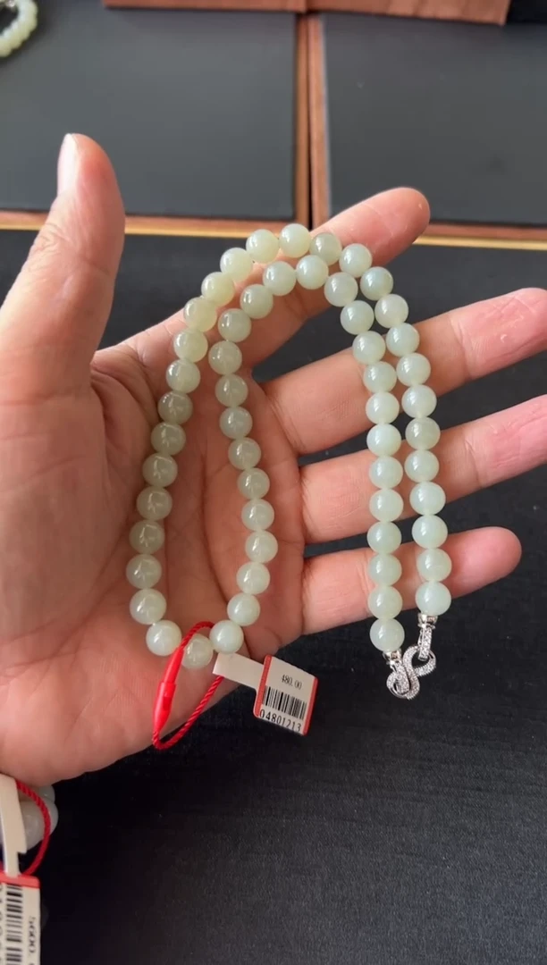 【闪购商品】和田玉项链未镶嵌且末微色差近矿卡8妈妈链