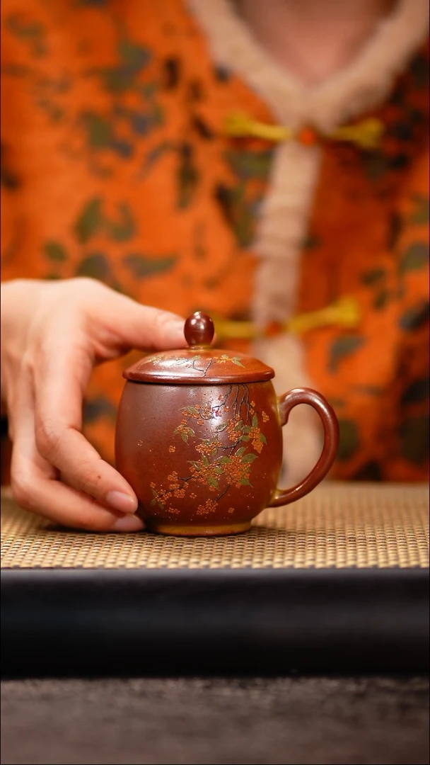 18小鱼柴烧桂花盖杯