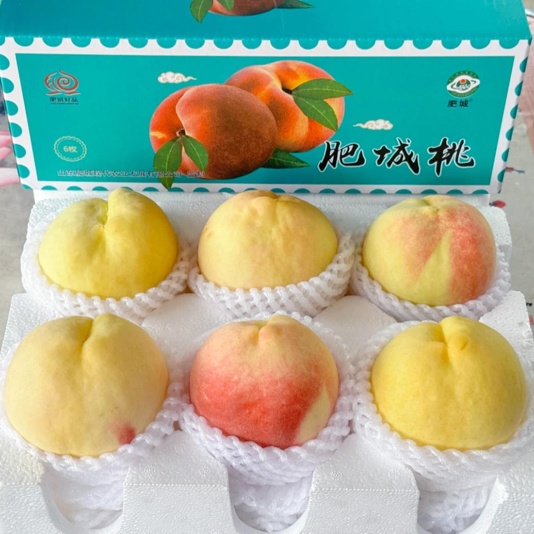 正宗肥城水蜜桃新鲜应季水果香甜可口礼盒6个装