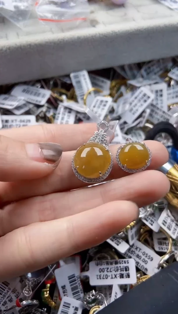 翡翠戒指银S925镶嵌11 11 -----4