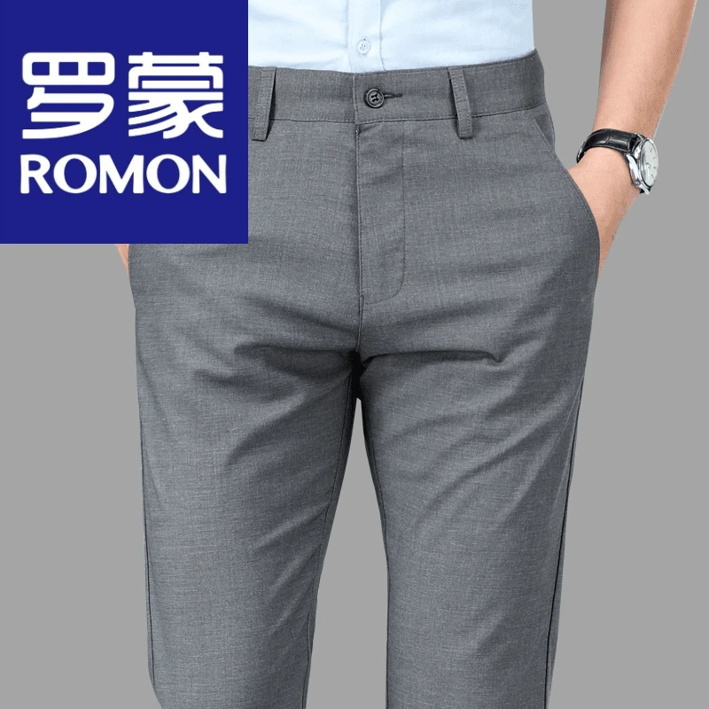 罗蒙男士夏季薄款商务休闲裤男款爆款2024新款百搭男裤直