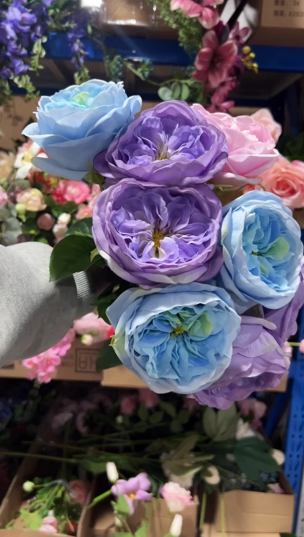 4枝紫色3枝蓝色1枝粉色朱丽叶