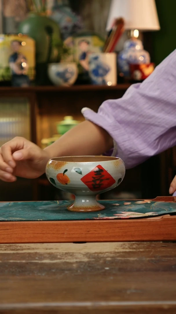 瓷片景德镇纯手工釉下彩精品茶具水杯