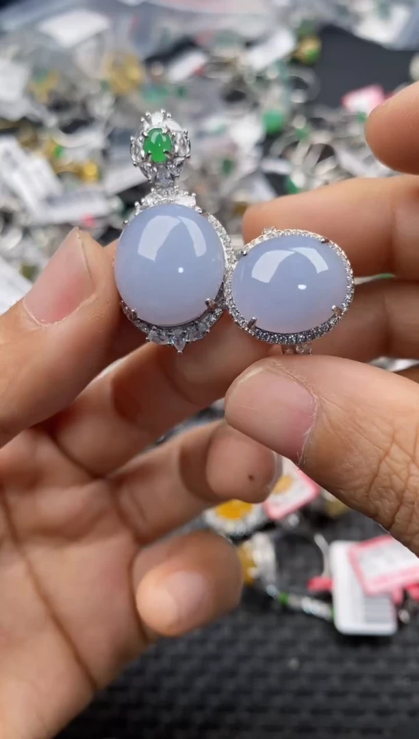 银S925镶嵌戒指翡翠444     3