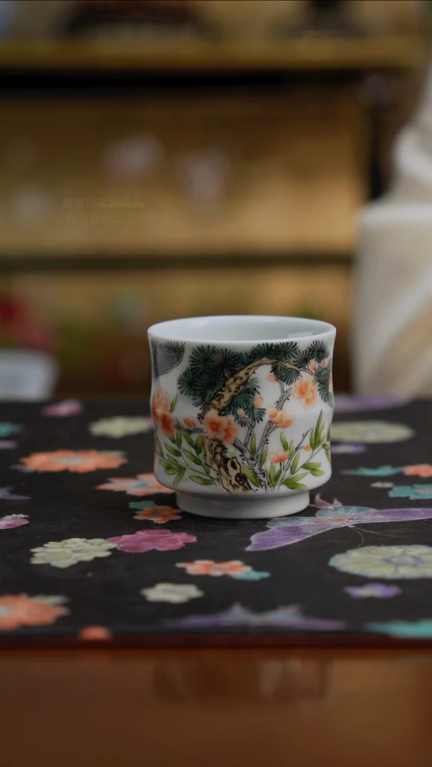 杯景德镇陶瓷杯碗柴烧多人